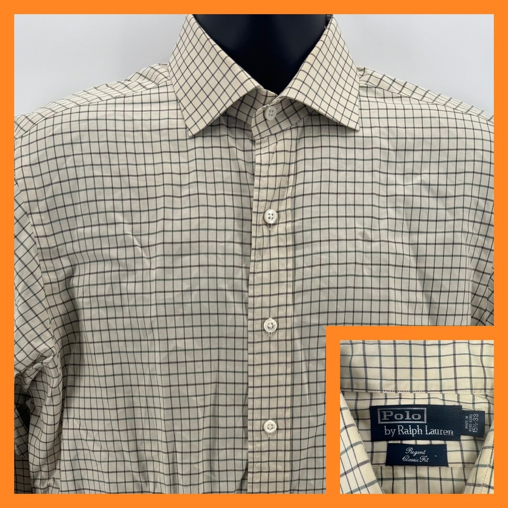 Polo Ralph‎ Lauren Regent Classic Fit Check Plaid Button Down Dress Shirt